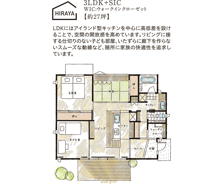 Hiraya 3ldk Sic Wic ウォークインクローゼット 約27坪 エコワークス 木の家専門店 新築 工務店