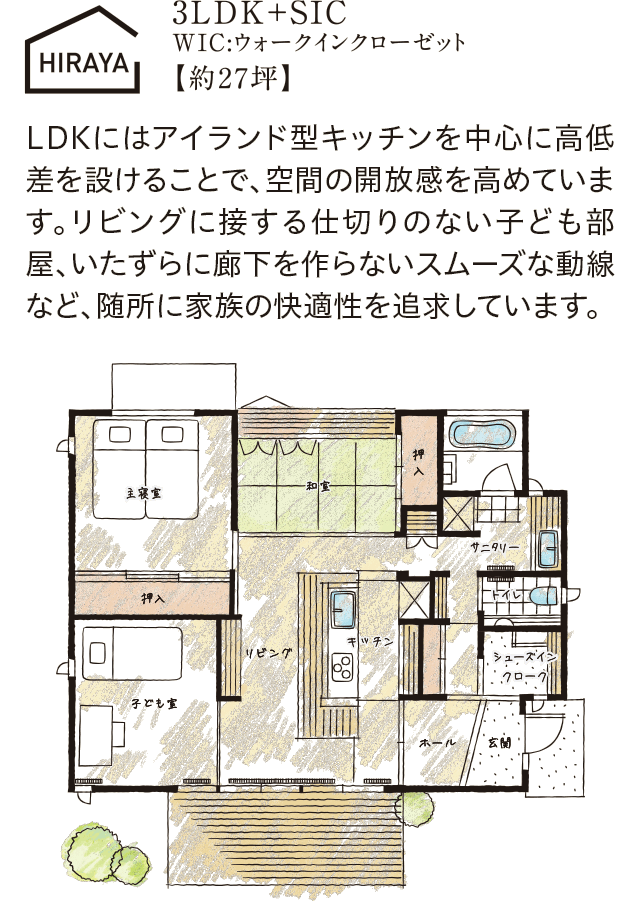 Hiraya 3ldk Sic Wic ウォークインクローゼット 約27坪 エコワークス 木の家専門店 新築 工務店