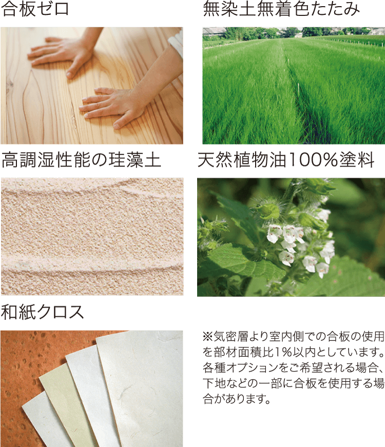 合板ゼロ 無染土無着色たたみ 高調湿性能の珪藻土 天然植物油100 塗料 和紙クロス エコワークス 木の家専門店 新築 工務店 合板ゼロ 無染土無着色たたみ 高調湿性能の珪藻土 天然植物油100 塗料 和紙クロス エコワークス 木の家専門店 新築 工務店