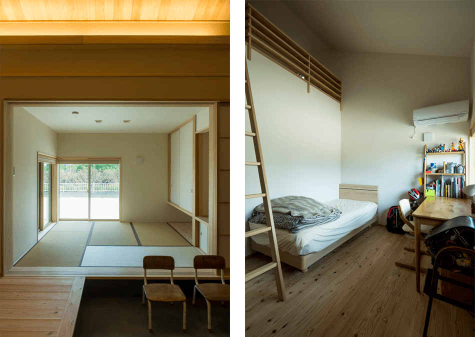 case14-03 木の家|熊本の新築建築事例|平屋|3LDK|和室|寝室|エコワークス|CASE-14|内観03