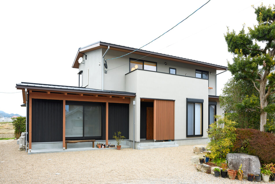 case18-外観01 木の家|熊本の新築建築事例|平屋|7LDK|外観|エコワークス|CASE-17|外観01