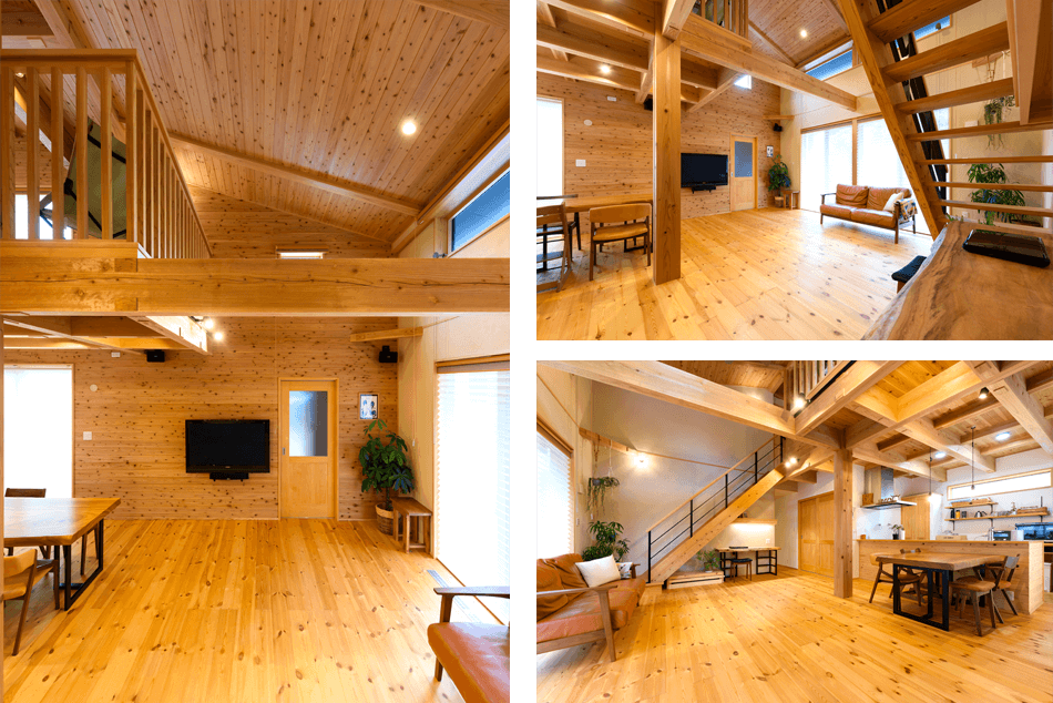 case21-内観10 木の家|福岡の新築建築事例|2階建|2LDK|リビング|エコワークス|CASE-21|内観10
