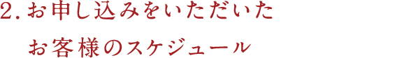 2.お申込みいただいたお客様のスケジュール