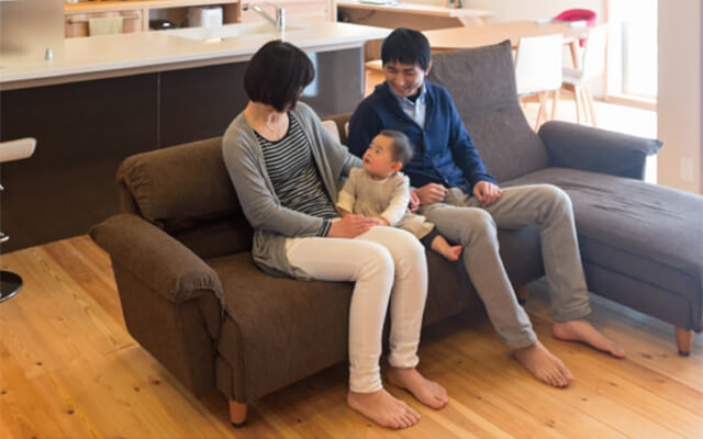 木の家|福岡の新築建築事例|平屋|4LDK|キッチンを中心に笑顔が集まる暮らしやすさを追求した平屋|エコワークス|CASE-06