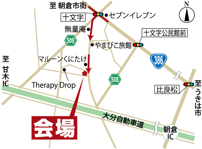 完成見学会-福岡県朝倉市石成-地図