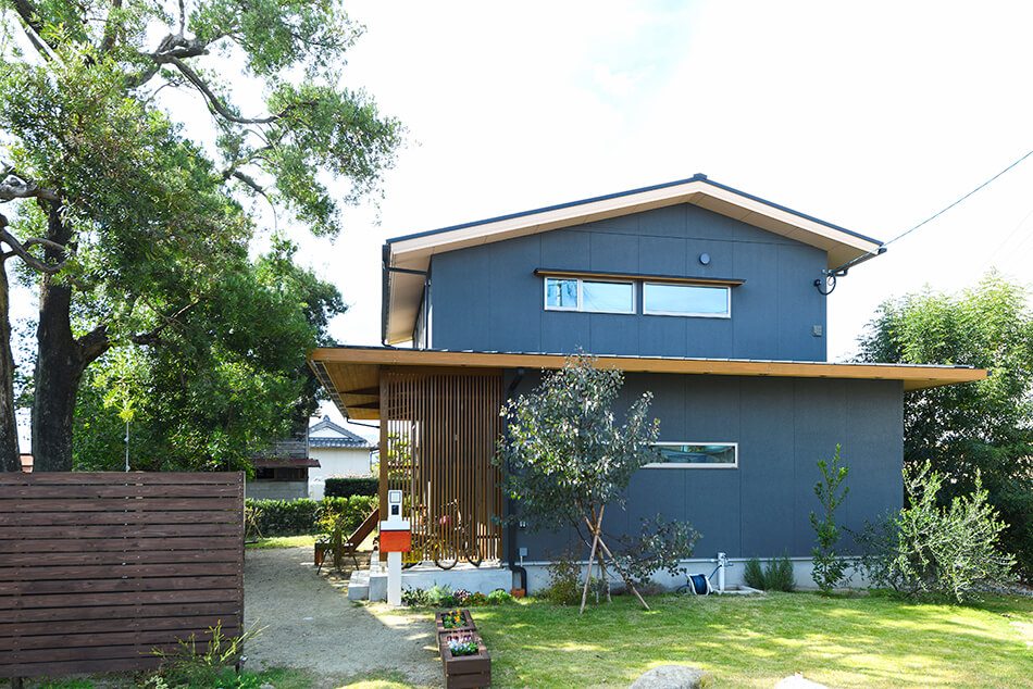 case22-外観11 木の家|福岡の新築建築事例|2階建|4LDK|外観|エコワークス|CASE-22|外観11