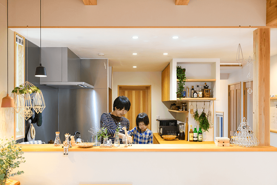 case22-キッチン11 木の家|福岡の新築建築事例|2階建|4LDK|キッチン|エコワークス|CASE-22|キッチン11