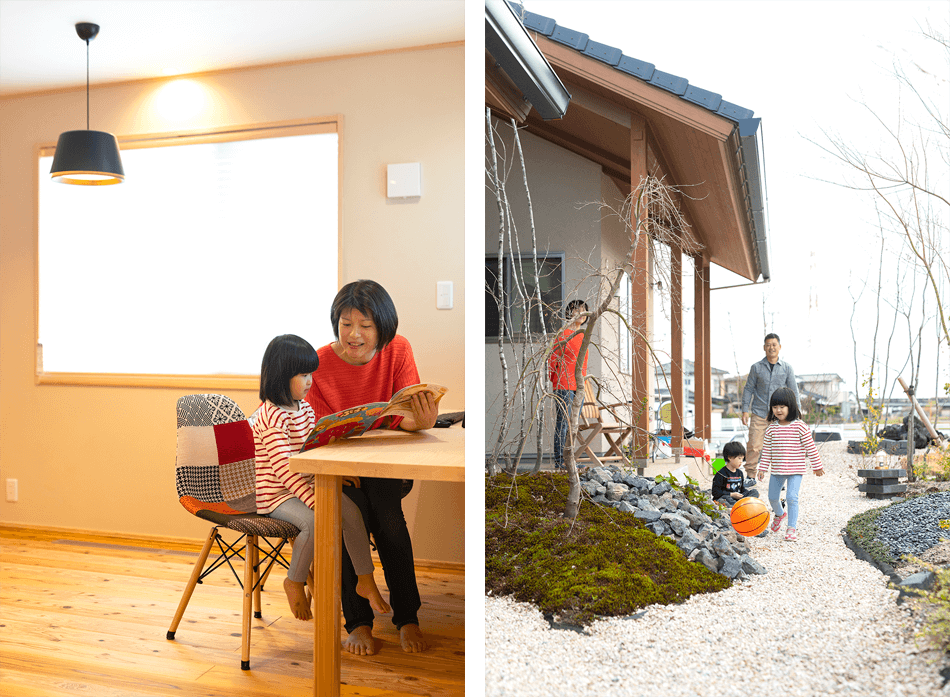 case23-内観06 木の家|福岡の新築建築事例|平屋|3LDK|庭|スタディスペース|エコワークス|CASE-23|内観06