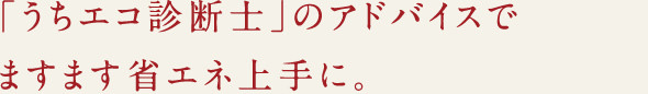 「うちエコ診断士」のアドバイスでますます省エネ上手に。